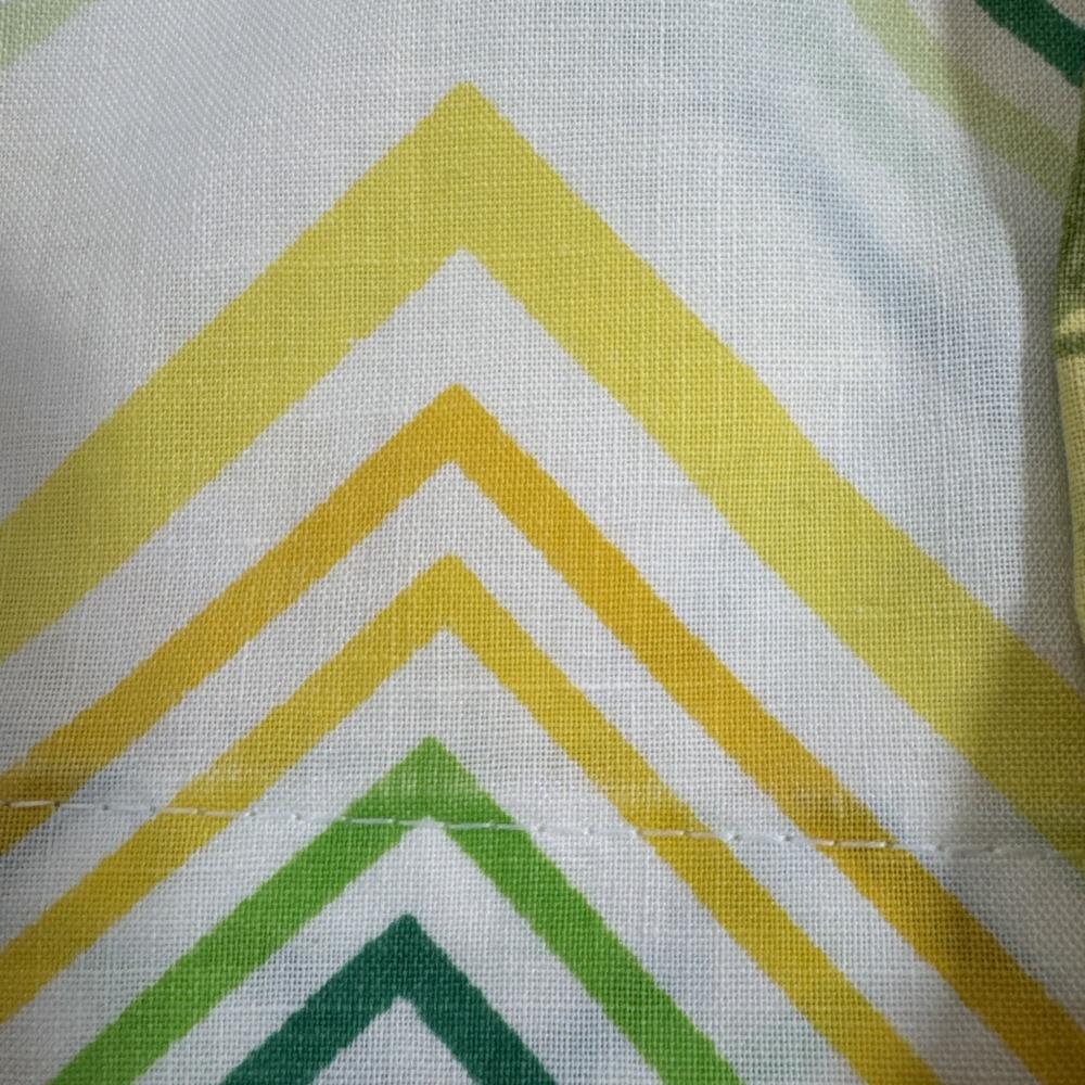 Vintage Cannon Monticello Pillowcase Set Yellow Floral Green Chevron 70s Muslin - Picture 8 of 8